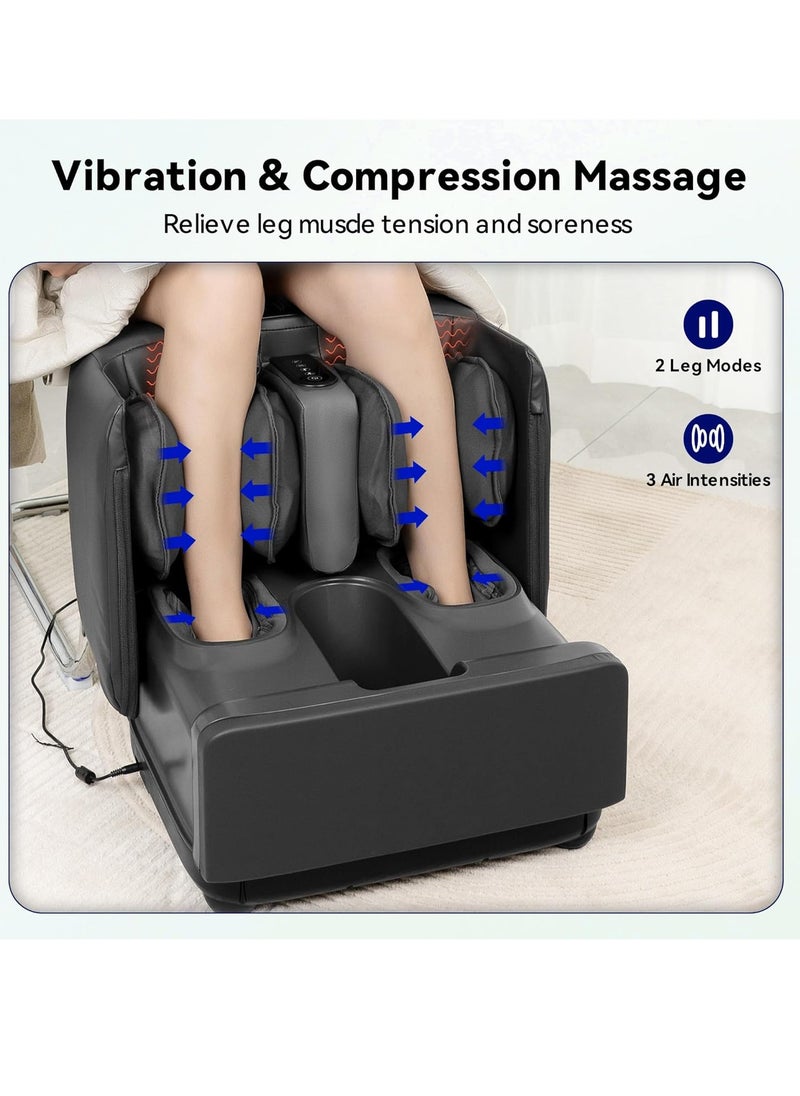 Sky Land - 2-in-1 Shiatsu Foot and Calf Massager with Heat, Compression & Vibration – Pain Relief for Feet, Legs & Ankles – Electric Massage Machine & Heated Footrest Ottoman – EM-2196 - Image 1