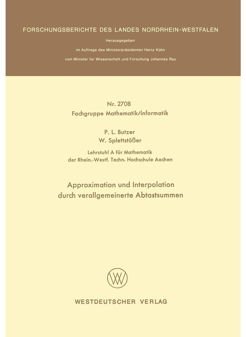 Approximation Und Interpolation Durch Verallgemeinerte Abtastsummen 