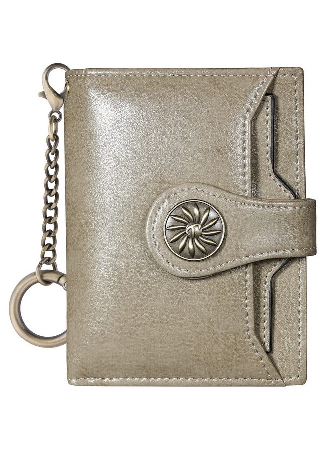 Travelambo - Small Womens Wallet With 2 Id Windows, Rfid Blocking Bifold Leather Card Holder Purse With Zipper Coin Pocket - Image 1
