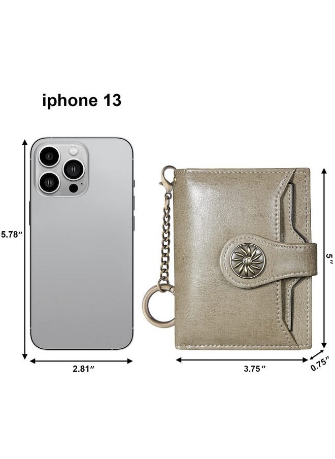 Travelambo - Small Womens Wallet With 2 Id Windows, Rfid Blocking Bifold Leather Card Holder Purse With Zipper Coin Pocket - Image 1