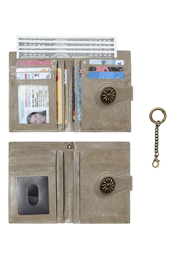 Travelambo - Small Womens Wallet With 2 Id Windows, Rfid Blocking Bifold Leather Card Holder Purse With Zipper Coin Pocket - Image 1