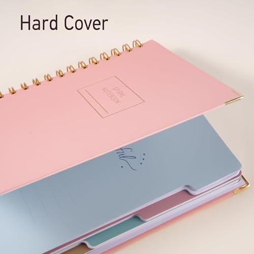 Yoment Hardcover Spiral Notebooks for Work School, B5 Journal Notebook with Tabs Dividers, Multi 5 Subject Notebook College Ruled, 240 Pages Lined Journal for Women, Pink - Image 3