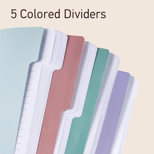 Yoment Hardcover Spiral Notebooks for Work School, B5 Journal Notebook with Tabs Dividers, Multi 5 Subject Notebook College Ruled, 240 Pages Lined Journal for Women, Pink - Image 2