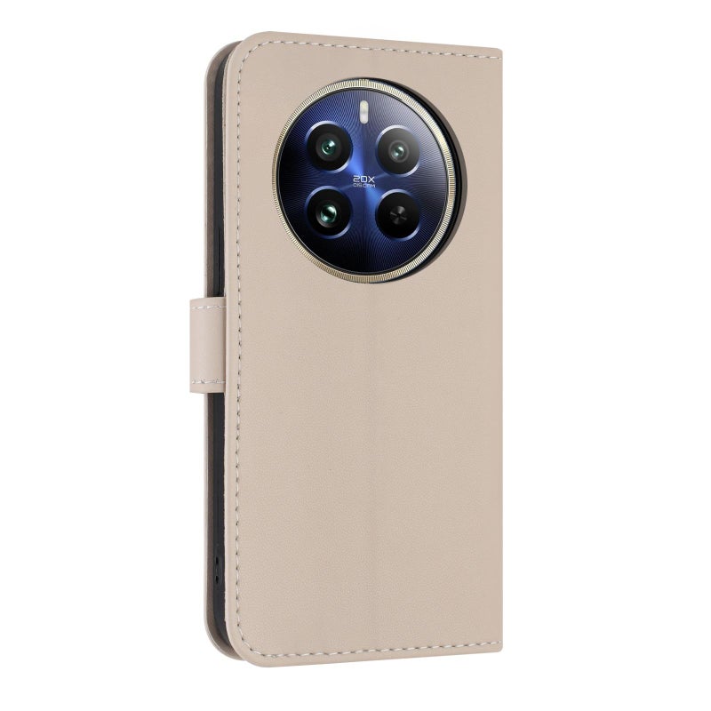 إيروريكس جراب هاتف جلدي معدني مع حزام يد لهاتف Realme 12+ 5G / 12 4G / P1 (مشمشي) - Image 3