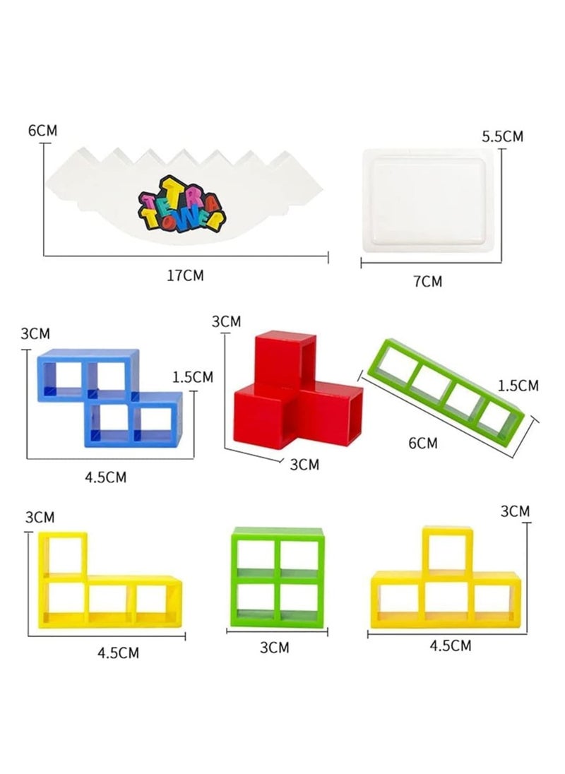 XICEN - 32pcs Stacking Blocks Tetris Balance Game Board Games for Kids & Adults Tetra Tower Balancing Stacking Toys Building Blocks Perfect for Family Games Parties Travel - Image 1