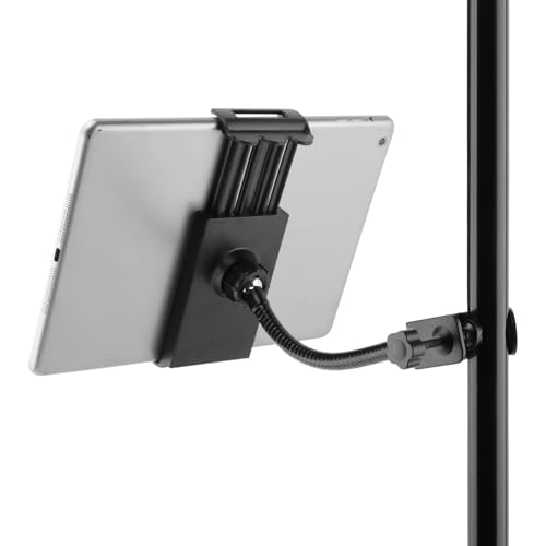 Ranjaner Flexible Phone Holder for Mic Stand, Adjustable Mic Stand Cell Phone Clip with 9" Long Flexible Gooseneck Arm for 4.72"-7.09" Mobile Phones and Tablets - Image 3
