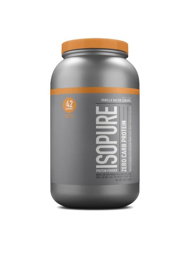 Isopure Isopure Zero Carb 100% Pure Whey Isolate Protein Powder, Lactose Free, Gluten Free, With Vitamins, Vanilla Salted Caramel, 25g Protein Per Serving, 3 Lbs, 42 Servings  - Image 3