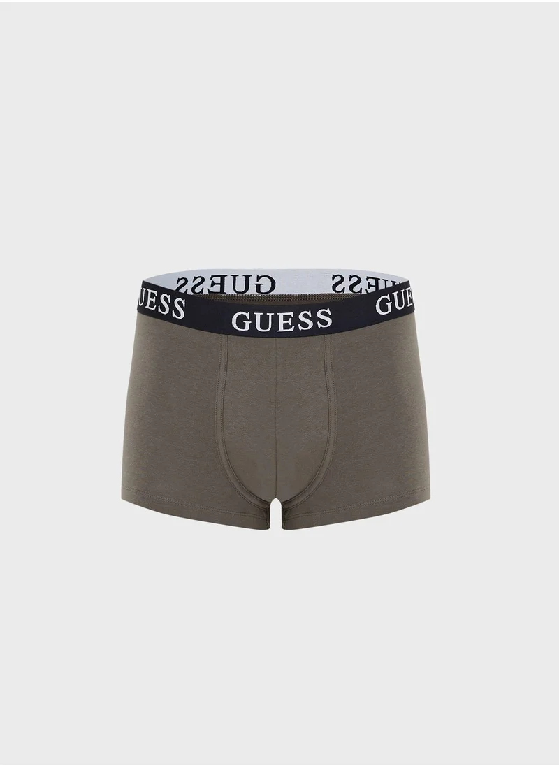 GUESS 3 Pack Logo Band Trunks