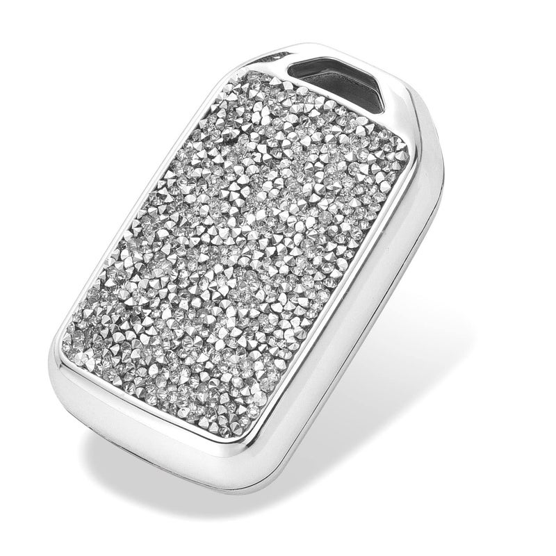 Royalfox(TM) upgrated 2 3 4 5 6 7 Buttons 3D Bling Diamond Crystals Smart Remote Key Fob case Cover for Honda Jade HR-V CR-V Accord Crider Vezel Civic ,not for Honda 2022+ New Key(Silver) - Image 5