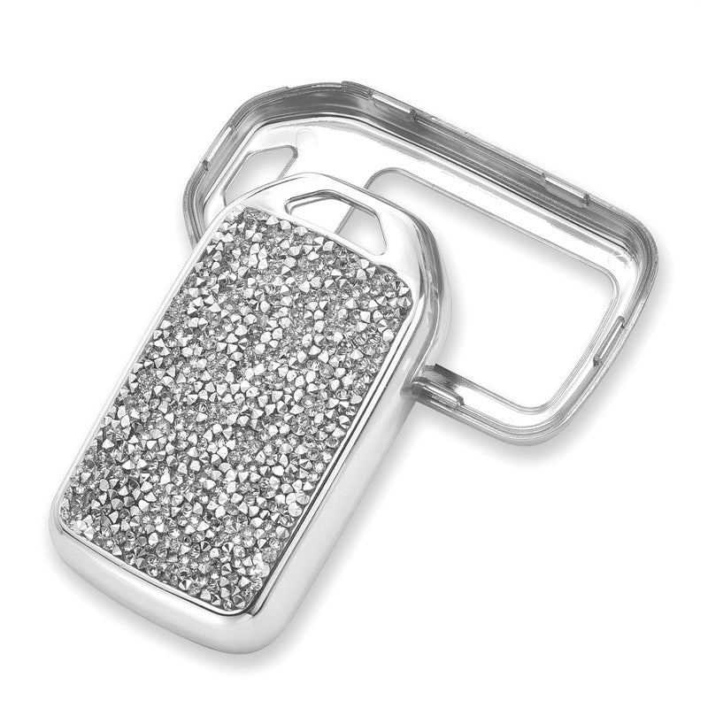 Royalfox(TM) upgrated 2 3 4 5 6 7 Buttons 3D Bling Diamond Crystals Smart Remote Key Fob case Cover for Honda Jade HR-V CR-V Accord Crider Vezel Civic ,not for Honda 2022+ New Key(Silver) - Image 3