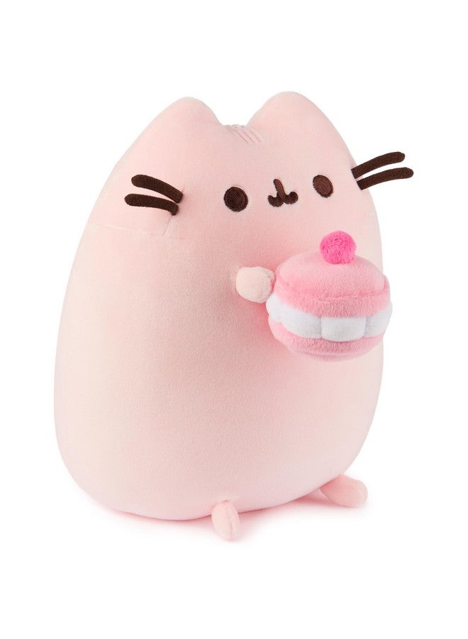 GUND Pusheen Cherry Macaron Squisheen Plush, Squishy Toy, Collectible Dessert Food Toy, Cat Stuffed Animal for Ages 8 and Up, Pink, 9.5” - Image 2