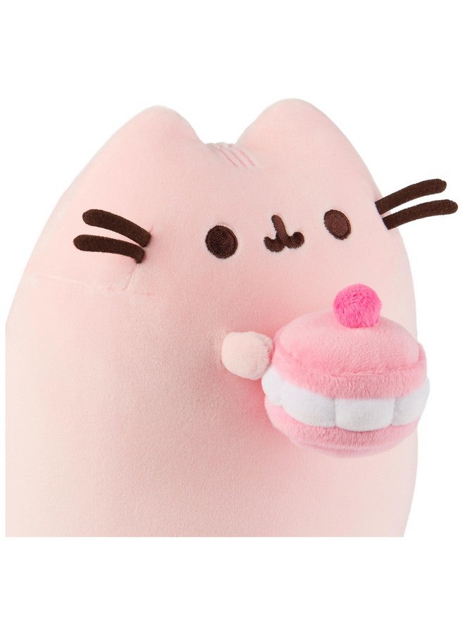GUND Pusheen Cherry Macaron Squisheen Plush, Squishy Toy, Collectible Dessert Food Toy, Cat Stuffed Animal for Ages 8 and Up, Pink, 9.5” - Image 3