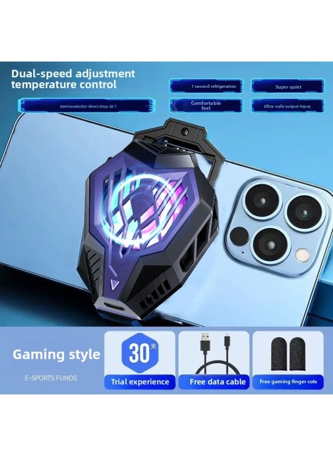 Generic - Mobile Phone Radiator Semiconductor Icing Cooling Back Clip Icing Mute Cooling Electronic Game Special Refrigeration Artifact-Color:E-sports Model [dual-speed Adjustable Frost + Semiconductor Refrigeration] - Semiconductor Silent Heat Dissipation Can Cool Down In Seconds - Image 1