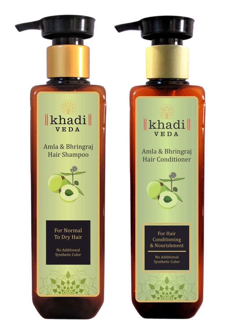 Khadi Veda Amla Bhringraj Shampoo & Conditioner Combo - 200 ml. - Image 1