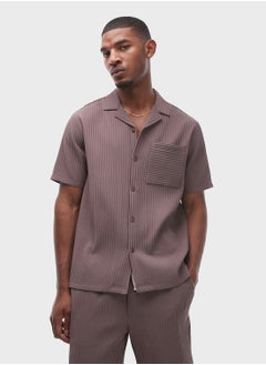 TOPMAN Short Sleeve Plisse Shirt  - Image 1