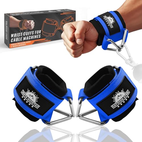 Lights Mountain 1 Pair Adjustable Wrist Cuffs Neoprene Padded Straps for Cable Machines Strength Training Equipment - Image 1