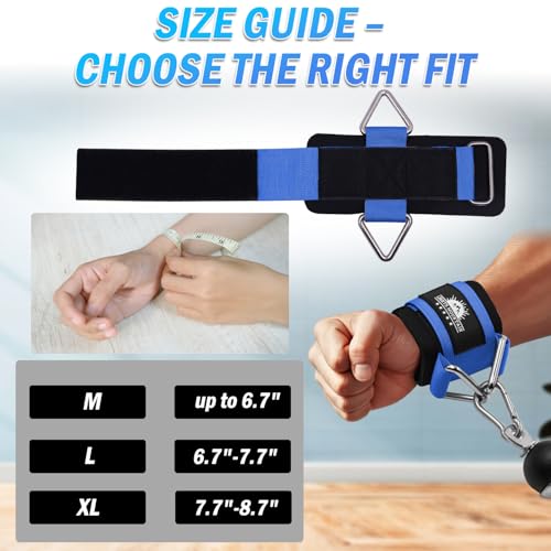 Lights Mountain 1 Pair Adjustable Wrist Cuffs Neoprene Padded Straps for Cable Machines Strength Training Equipment - Image 2