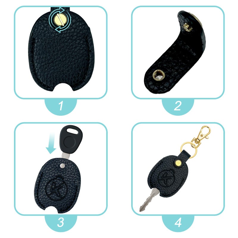 KRSURERICHER Leather Key Sleeve for Broken Key, Car Key Cover, Key Loop Replacment, Key Fod Protector Keychain for Women/Men - Image 4