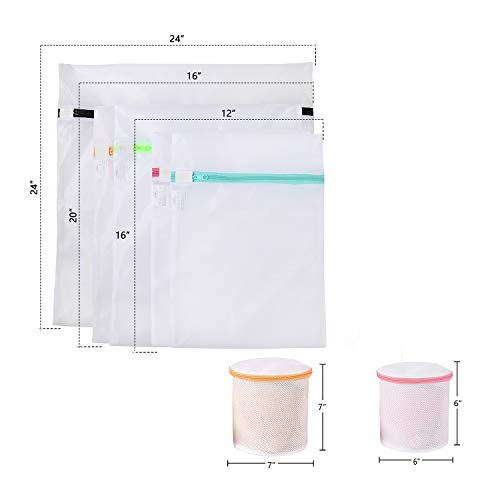 BAGAIL Laundry Bags Mesh Wash Bag for Intimates Lingerie and Delicates,7Pcs(1XL,2L,2M,2 Bra Bags) - Image 2