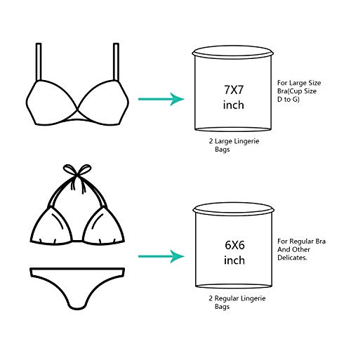 BAGAIL Laundry Bags Mesh Wash Bag for Intimates Lingerie and Delicates,7Pcs(1XL,2L,2M,2 Bra Bags) - Image 4