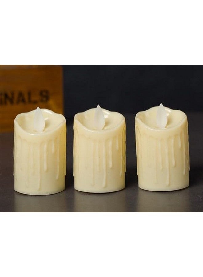 VRB DecTM 3 Pcs Dancing Acrylic Candle Flameless & Smokeless Decorative Candles Led Tea Light Candle Perfect for Gifting, Home, Birthday, Diwali, Christmas,Decorative Candles (3 Pcs Flickering Candle) - Image 2