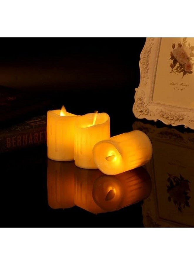VRB DecTM 3 Pcs Dancing Acrylic Candle Flameless & Smokeless Decorative Candles Led Tea Light Candle Perfect for Gifting, Home, Birthday, Diwali, Christmas,Decorative Candles (3 Pcs Flickering Candle) - Image 4