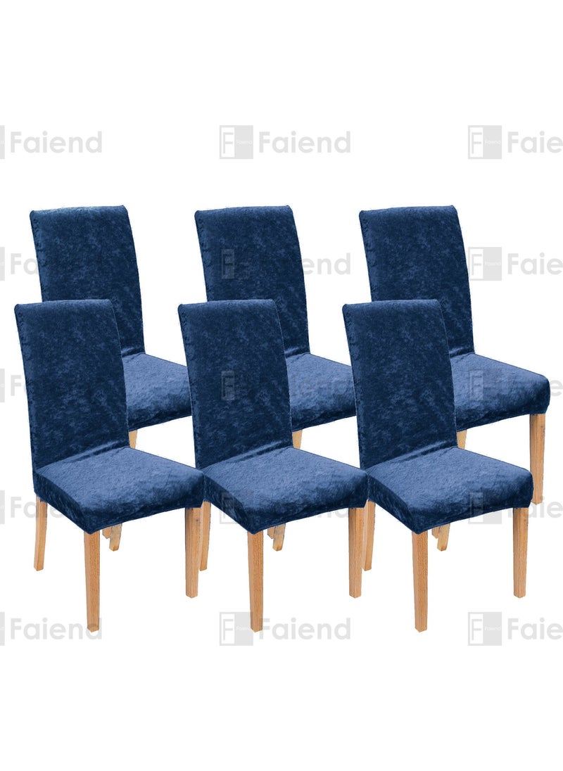 Elastic Velvet Chair Cover Kitchen Chair cover Washable Chair protector (6-pcs) oil blue - pzsku/Z955B56F1374C6C996DA1Z/45/_/1725790848/361f674d-91dc-4685-b035-0ab4a56058b4