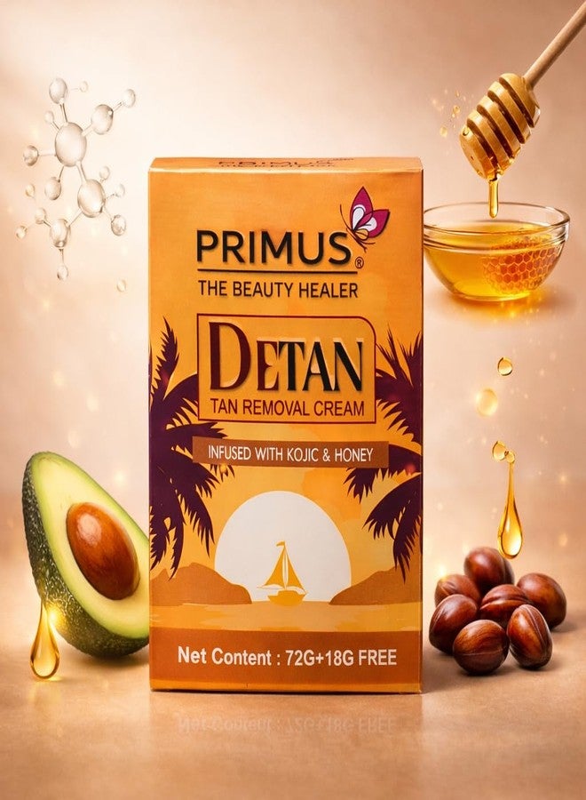Primus De-tan Tan Removal Cream Pack of 6| Tan Removal De-Tan Cream - Pigmentation Care for All Skin Types - Radiant Complexion | UV Damage Recovery Formula - Brightens & Evens Skin Tone - Image 5