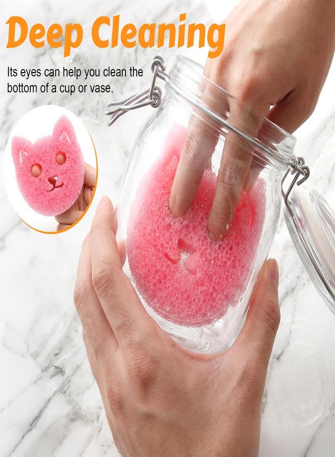 ACOCO 12 Pack Non Scratch Scrub Sponges for Kitchen, Temperature Control Dish Sponges for Non-Stick Pans, 3 Cute Animal Shapes Odor Resistant Fast Drying Sponges, 4 of Each Shape - Image 5