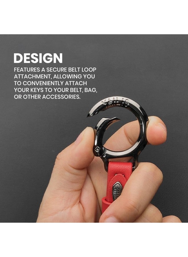 keyzone Unisex Leather Belt Loop Keychain Keyholder for Car Keys (Black) - Image 5