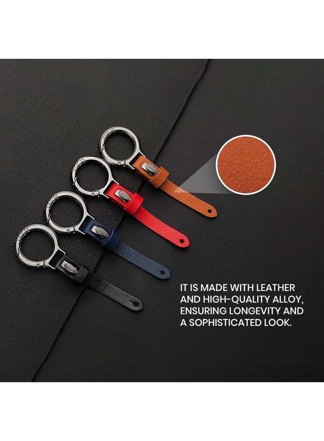 keyzone Unisex Leather Belt Loop Keychain Keyholder for Car Keys (Black) - Image 4