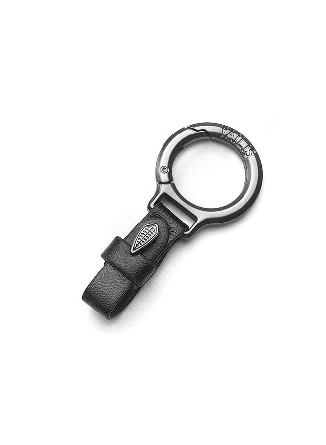 keyzone Unisex Leather Belt Loop Keychain Keyholder for Car Keys (Black) - Image 1