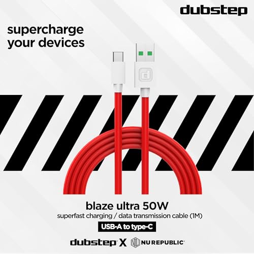 Dubstep Blaze Ultra 50W USB Type C Cable 3.5 A 1 m Supports All Fast Charging Technologies (Compatible with Mobile, Tablet, Laptop, Speakers, Red, One Cable) - Image 2