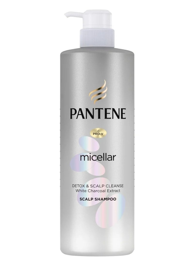 Pantene - Micellar Detox & Scalp Cleanse White Charcoal Shampoo 530 ml - Image 1
