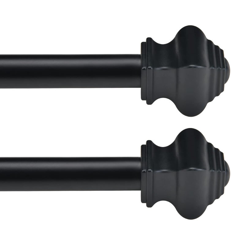 Thestoa Splicing Curtain Rods for Windows 3046 Inch 58 Diameter Black Curtain Rods 2 pack for Bedroom Living Room Outdoor