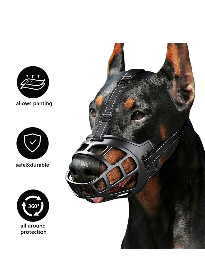 GUSGU Humane Dog Basket Muzzle Humane Cage Mouth Cover Soft Cage Muzzle Soft Silicone Basket Muzzle  Breathable Basket Muzzles Drinkable Adjustable  Silicone Basket Muzzle  Sturdy Lightweight Muzzle Dog Muzzle Dog Mouth Cover Anti Biting Chewing ﻿(XXL） - Image 3