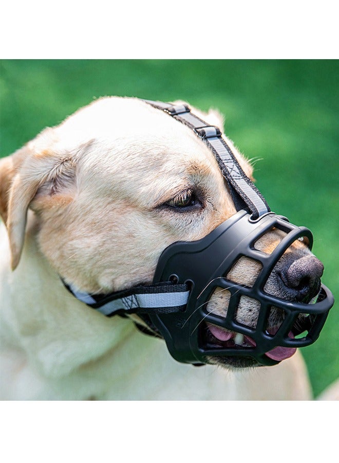 GUSGU Humane Dog Basket Muzzle Humane Cage Mouth Cover Soft Cage Muzzle Soft Silicone Basket Muzzle  Breathable Basket Muzzles Drinkable Adjustable  Silicone Basket Muzzle  Sturdy Lightweight Muzzle Dog Muzzle Dog Mouth Cover Anti Biting Chewing ﻿(XXL） - Image 5