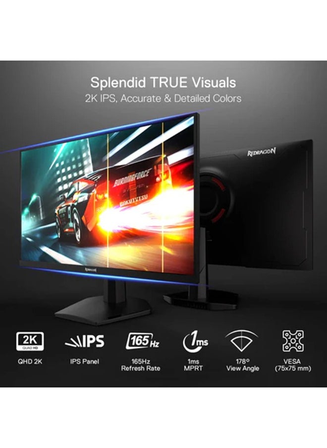 REDRAGON 27 inch OPAL QHD 2K 165hz 1ms Gaming Monitor HDMI, VGA, G-SYNC, DisplayPort, Audio output (3.5mm Headphone Jack), Modes (Standard, Movie, FPS, RTS, EyeSaver) GM27X5QIPS-L  - Image 3