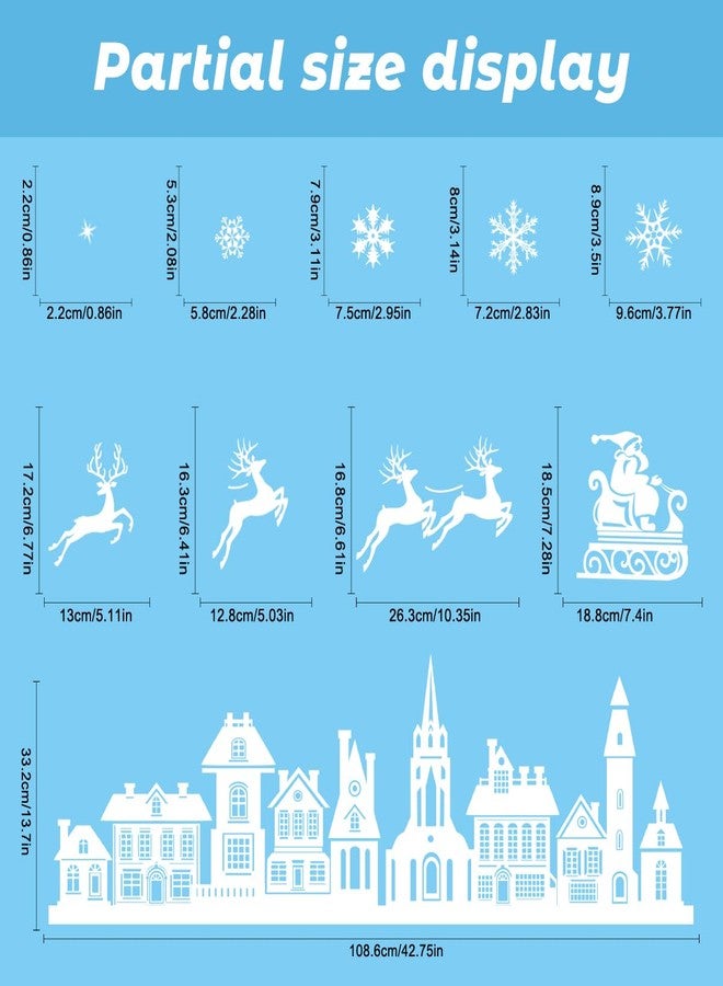 Dream Loom Christmas Window Stickers, 9 Sheets Double-Sided White House Snowflakes Reindeer Xmas Window Clings Decals, for Christmas Holiday Party Decoration - Image 4