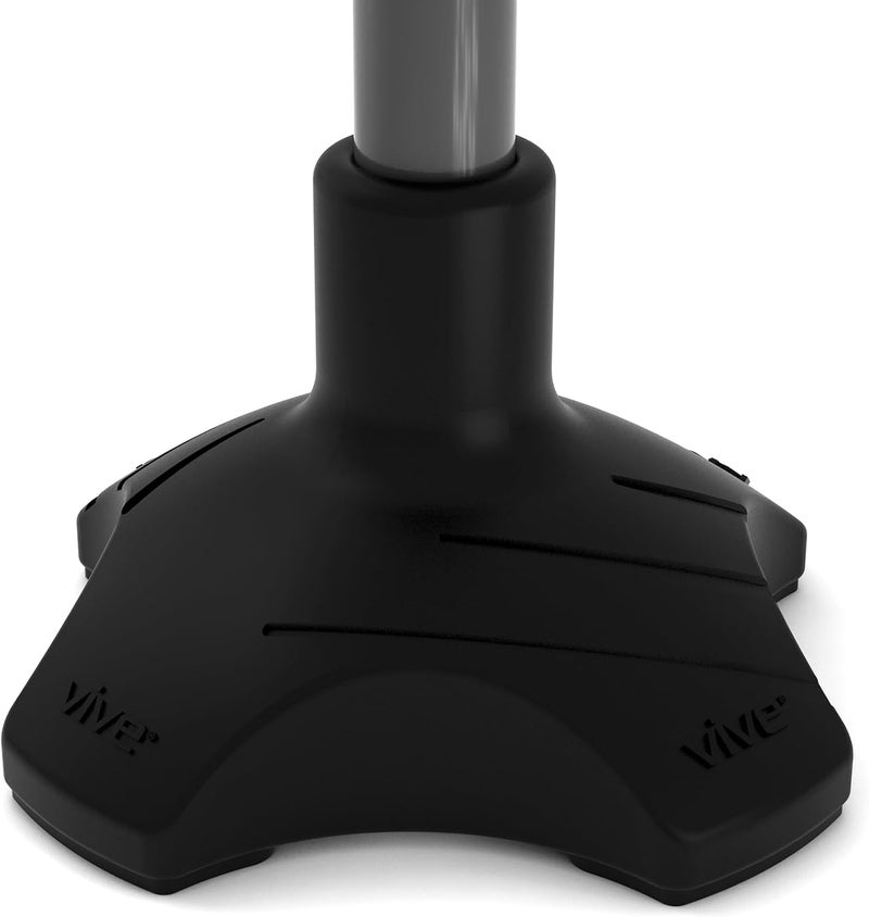 Vive Self Standing Walking Cane Tip 34 Inch Heavy Duty Replacement Quad  Rubber Cane Foot Base All Terrain for Walking Sticks Folding  Medical Canes  Stabilizing Cane Tip for Men Women Black - Image 1