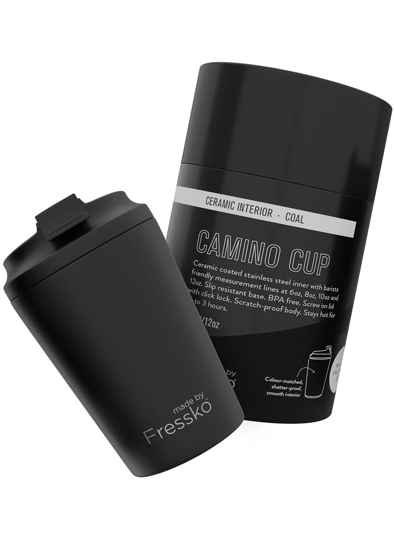 made by Fressko Coal Ceramic Interior Reusable Cup 12oz 
