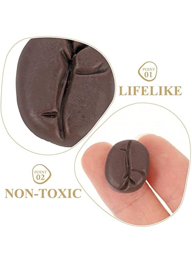 Generic - Artificial Coffee Beans Simulation Mini Coffee Beans Imitation Food Resin Cabochons for DIY Craft Fake Vegetable Realistic Model for Cafe Shop Cabinet Display - Image 1