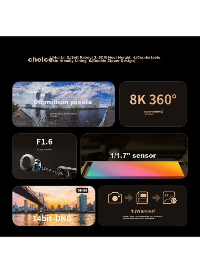 Kandao Sees Qoocam3ultra Action Camera, 10-bit Color, 8k High-definition, Waterproof And Shockproof 360-degree Panoramic Camera For Skiing, Motorcycling, And Vlogging - Image 1