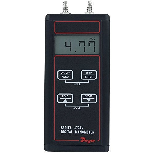 Dwyer® 477AV Handheld Digital Manometer, 477AV-3, 0-200" wc, Air Velocity/Flow Modes - Image 1