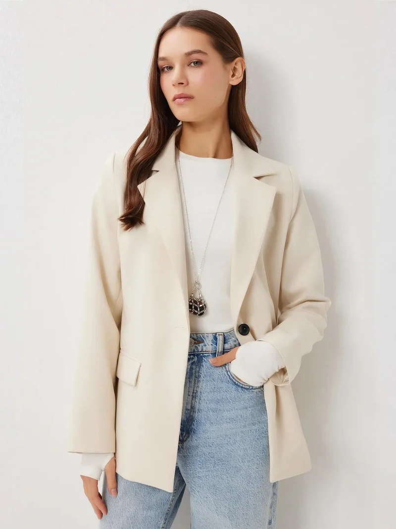 Lovely Istanbul ISTANBUL Viscose Blend Buttoned Blazer Jacket