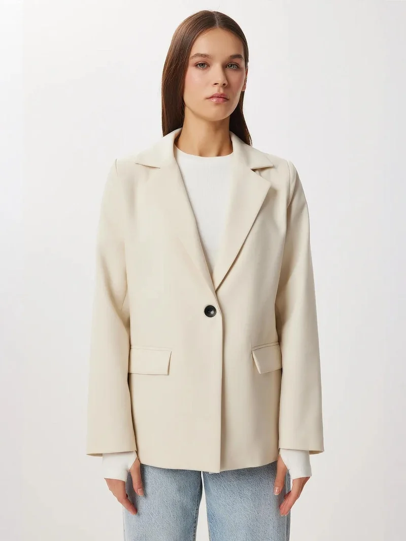 Lovely Istanbul ISTANBUL Viscose Blend Buttoned Blazer Jacket