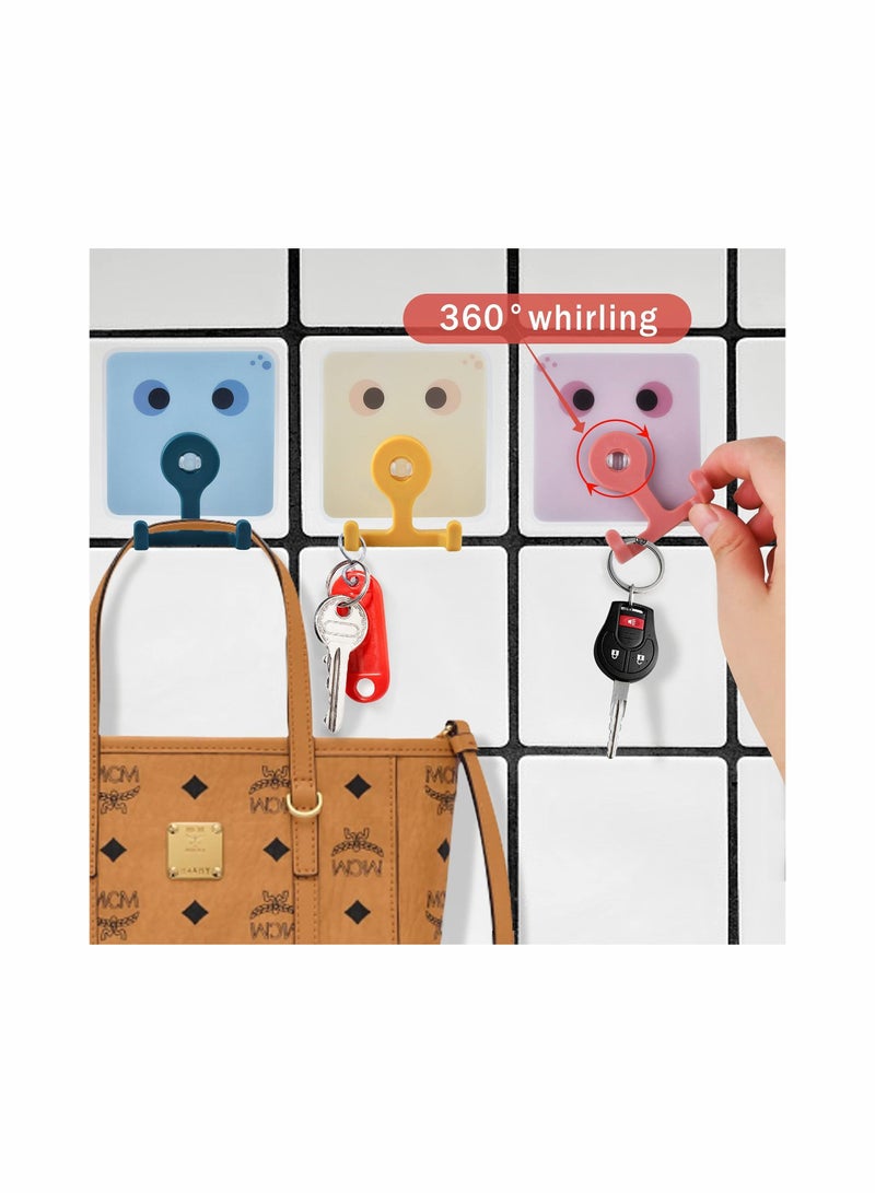 Adhesive Hooks Kitchen Wall Hooks, 4 Pack Heavy Duty 40lb(Max) Seamless Waterproof and Oilproof Plastic for Hanging Bathroom Command Hook - Image 4