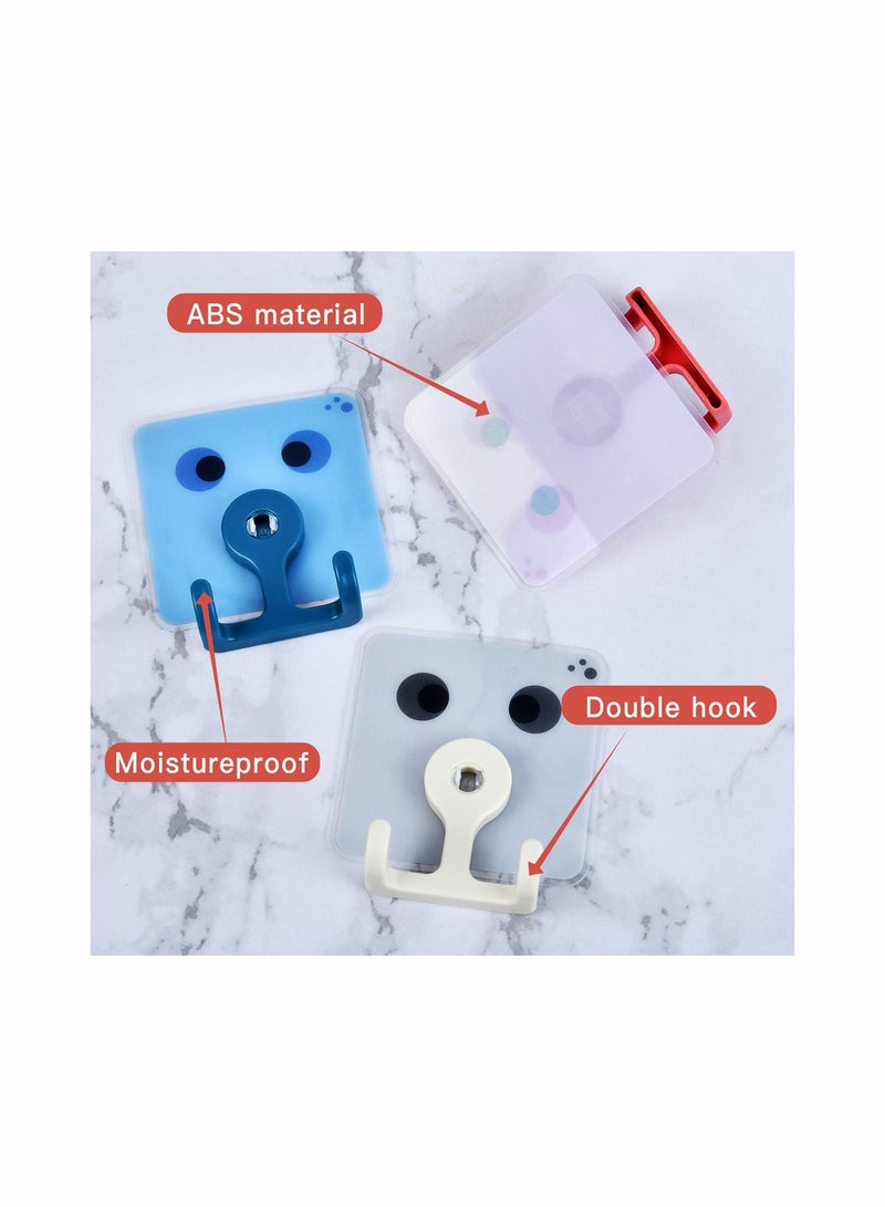 Adhesive Hooks Kitchen Wall Hooks, 4 Pack Heavy Duty 40lb(Max) Seamless Waterproof and Oilproof Plastic for Hanging Bathroom Command Hook - Image 3