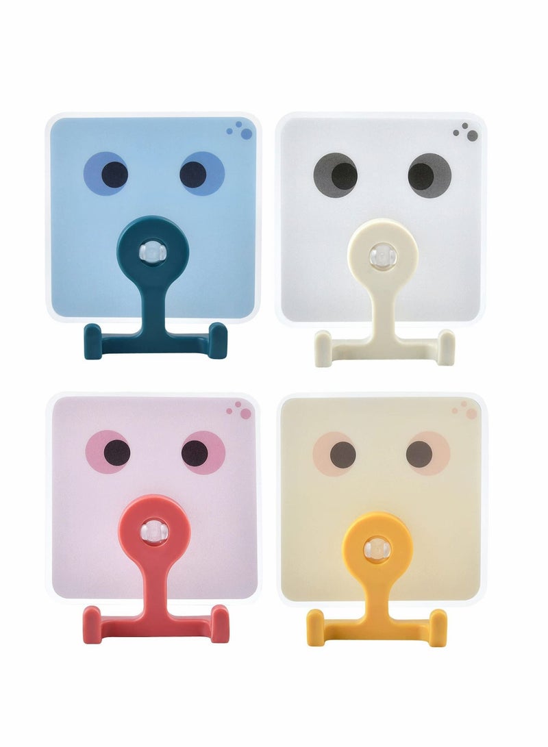 Adhesive Hooks Kitchen Wall Hooks, 4 Pack Heavy Duty 40lb(Max) Seamless Waterproof and Oilproof Plastic for Hanging Bathroom Command Hook - Image 1