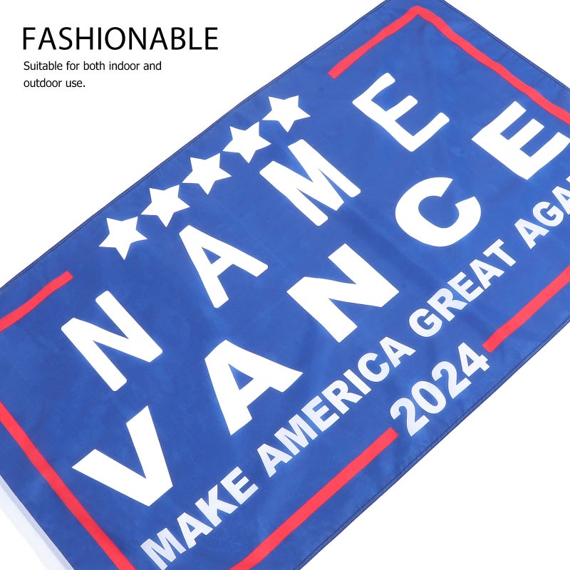 2pcs Name Vance 2024 Flag: Rectangle Vote President Patriotic Flags Banner Signs Outdoor Indoor Decor - Image 2